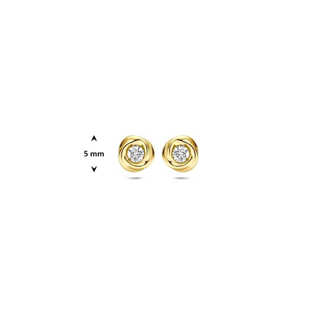 14k Geelgouden oorknoppen met lab grown diamant