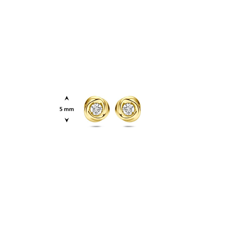 14k Geelgouden oorknoppen met lab grown diamant