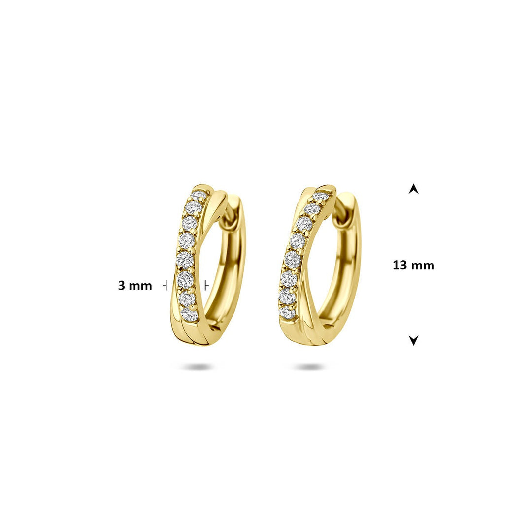 14k Geelgouden klapoorringen met lab grown diamant 0,20 ct