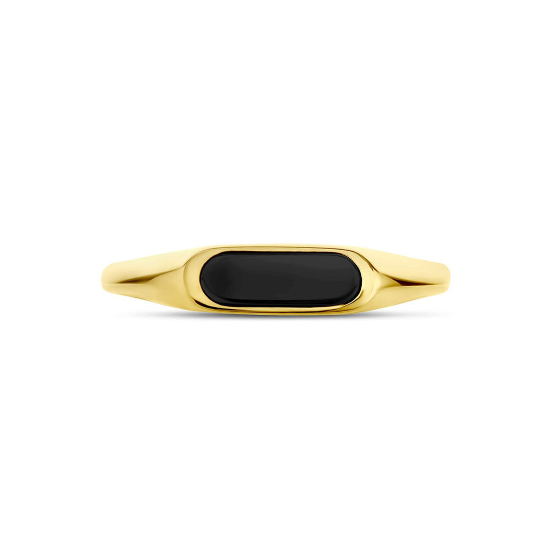 9k Geelgouden ring met onyx
