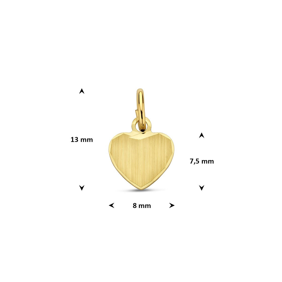 9k Geelgouden hartje graveer hanger