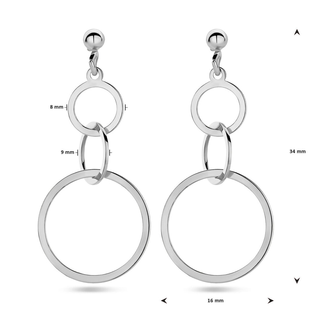 Ohrringe Kreise Silber rhodiniert