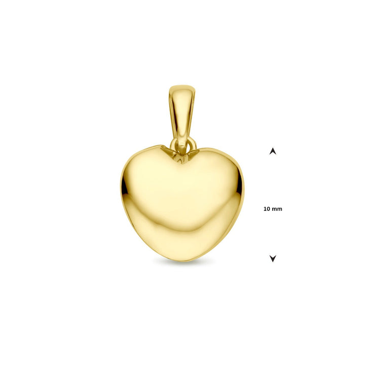 14k geelgouden hartjeshanger – symbool van liefde en elegantie