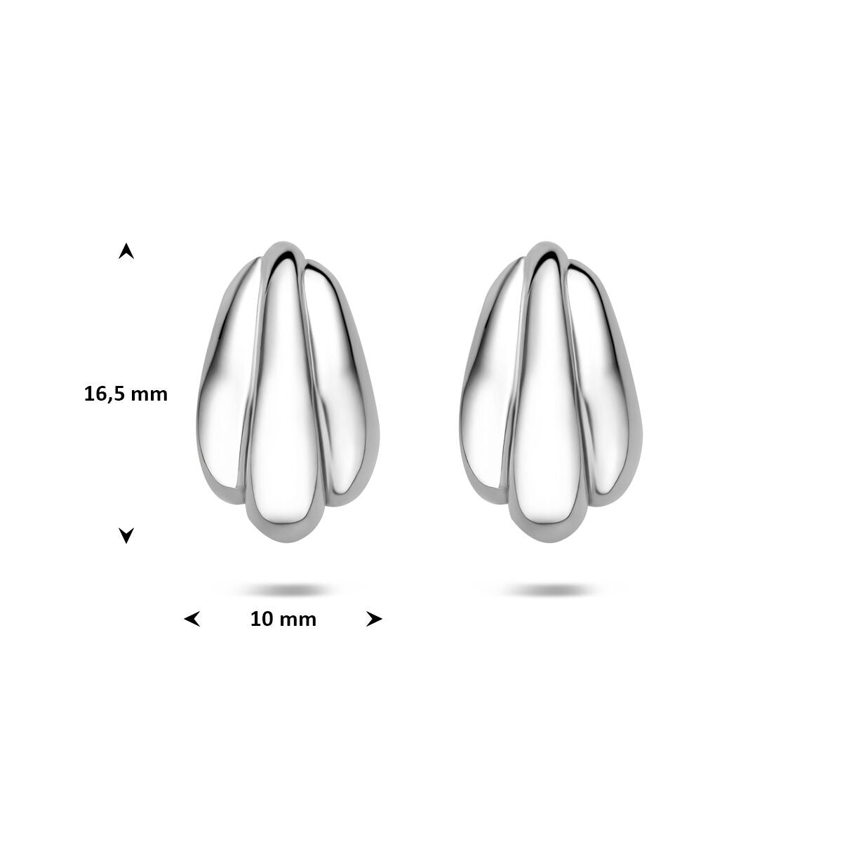 Gerhodineerd 925 Zilveren Stekeroorbellen 16,5 x 10 mm