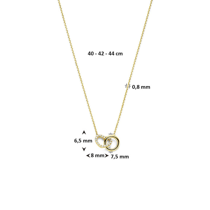 Gouden Collier 14k met Hartje en Zirkonia – Dames