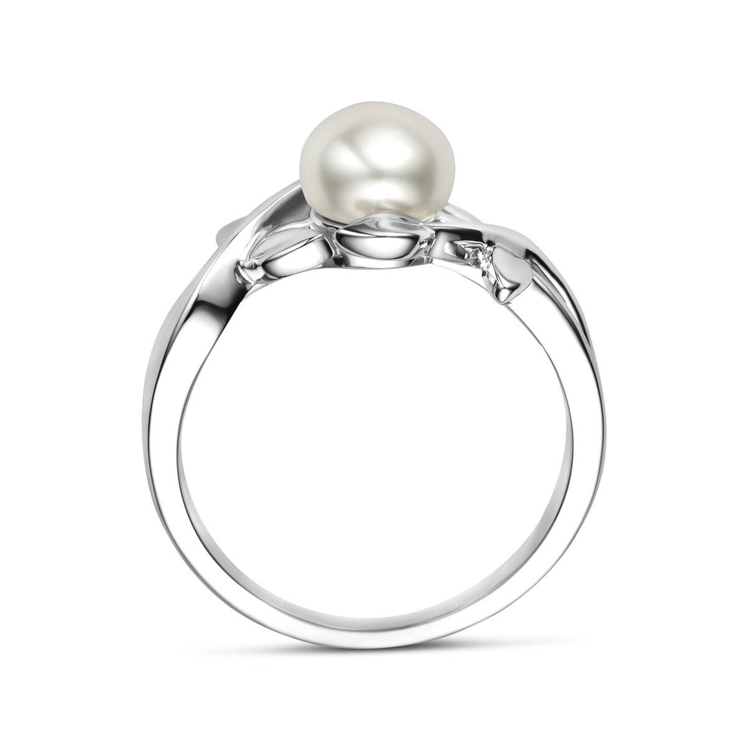 Zilveren ring met parel – gerhodineerd