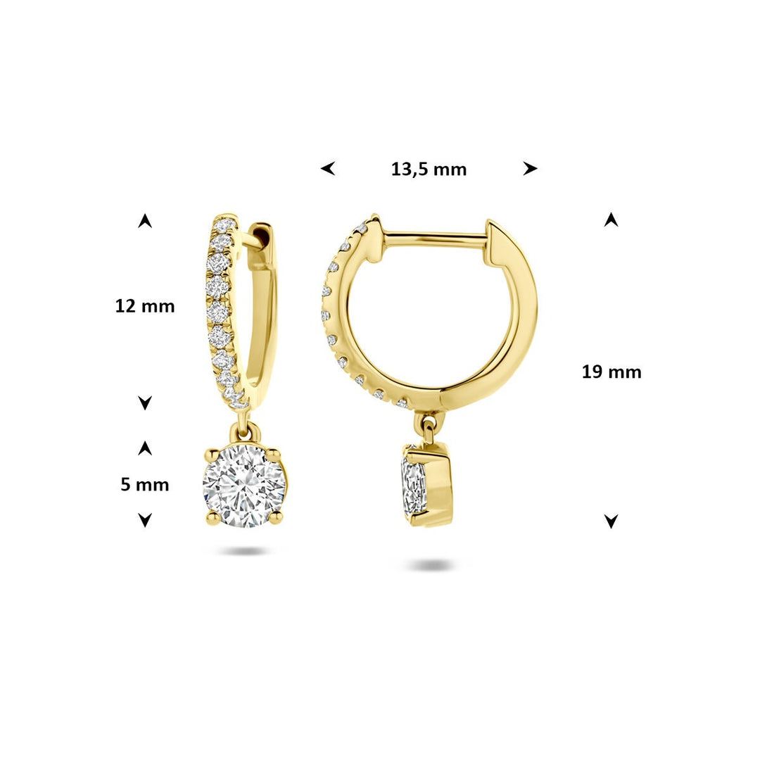 14k geelgouden oorringen met lab grown diamant 2.48ct