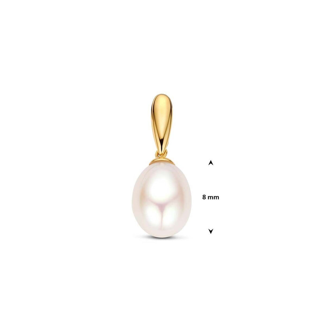 9k geelgouden hanger met parel