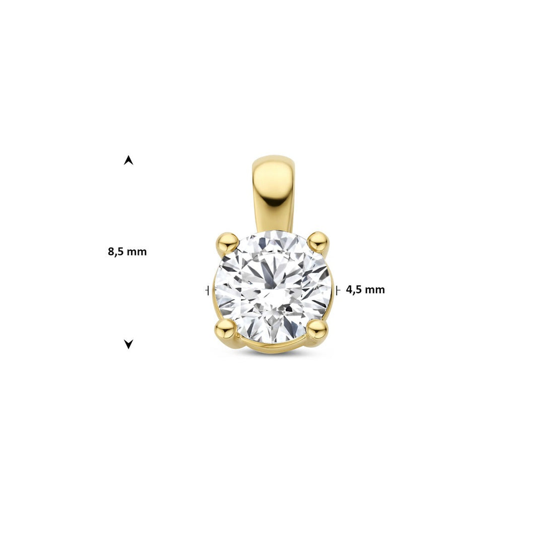 14k Geelgouden hanger met lab grown diamant – 0.25 ct briljant geslepen
