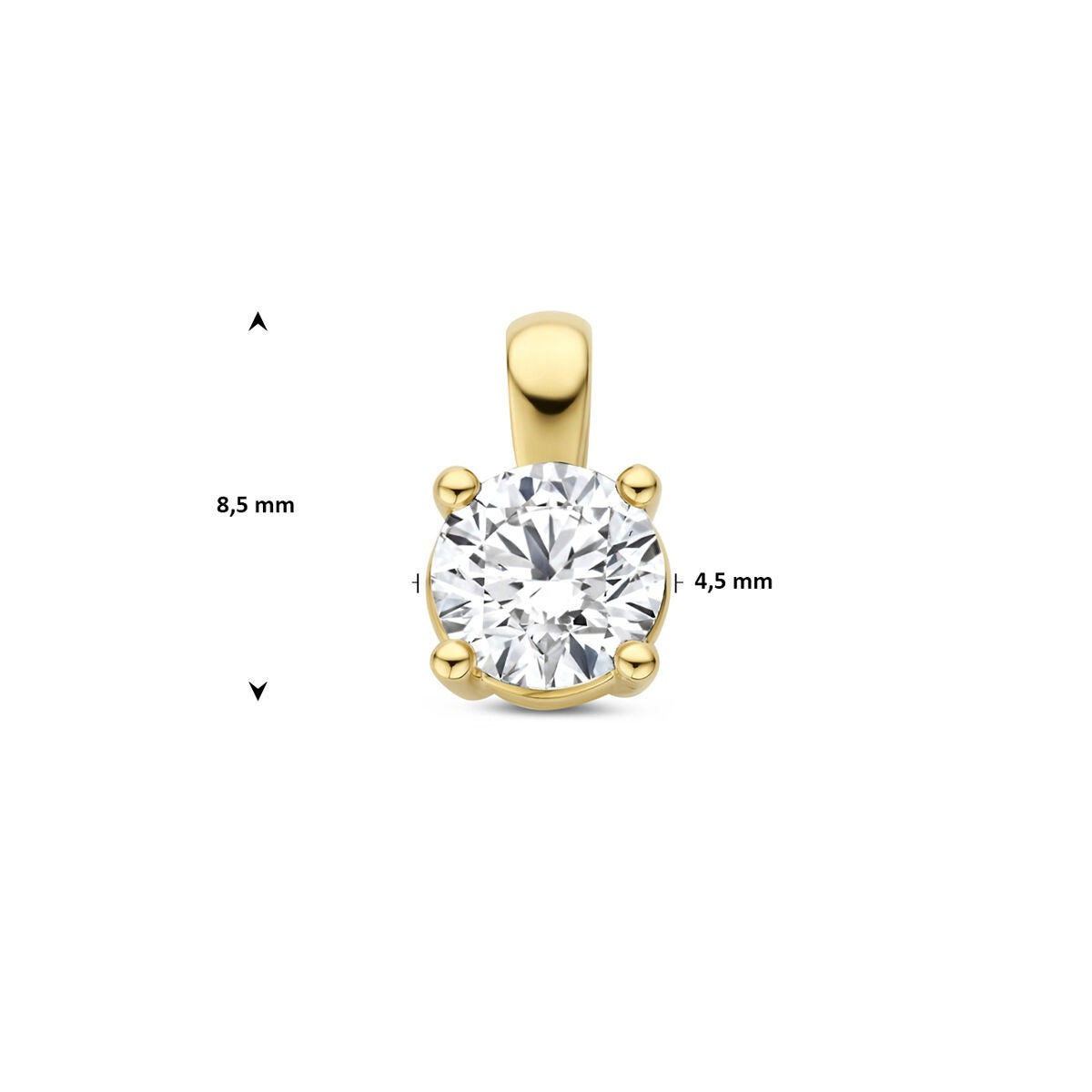 14k Geelgouden hanger met lab grown diamant – 0.25 ct briljant geslepen