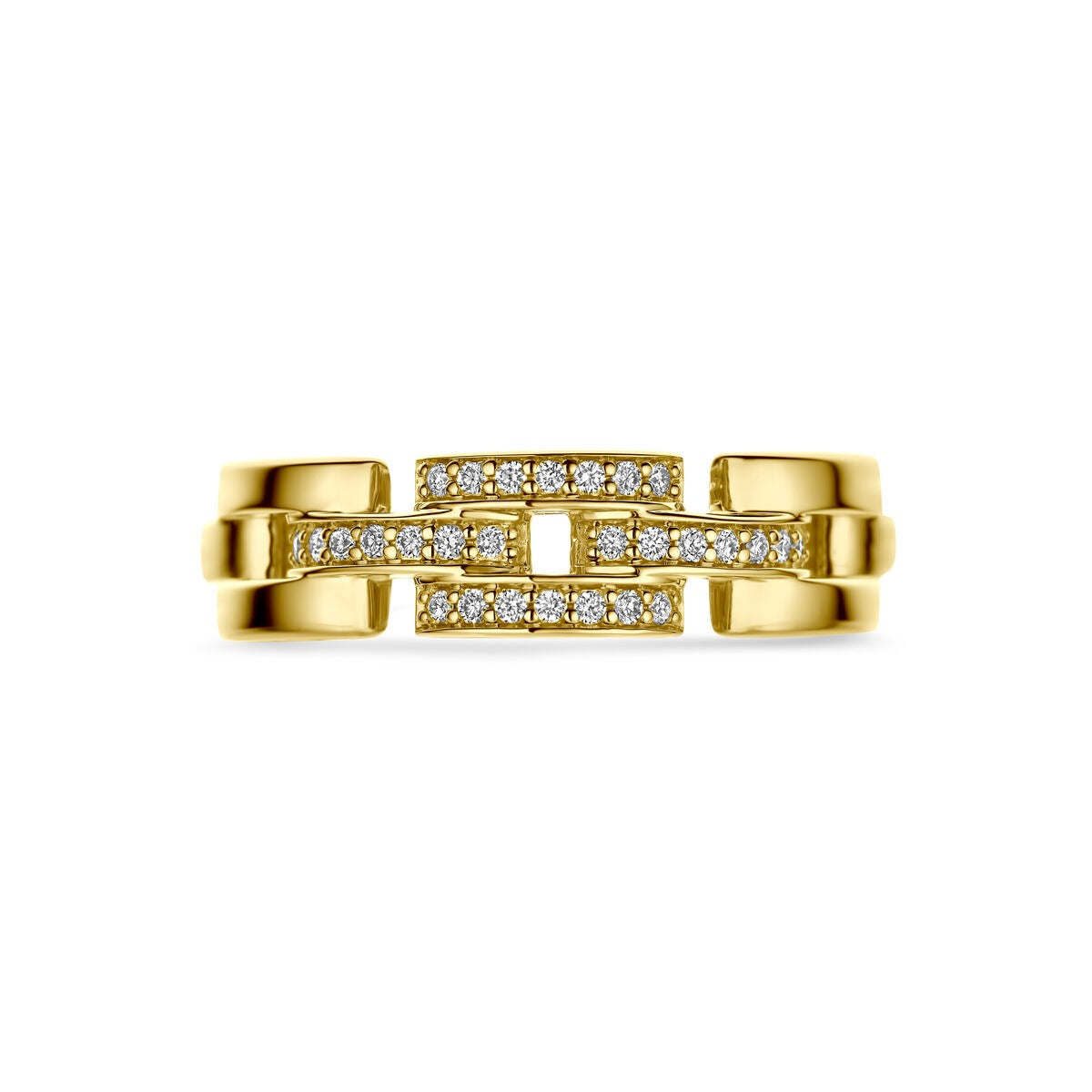 14k geelgouden ring met diamant