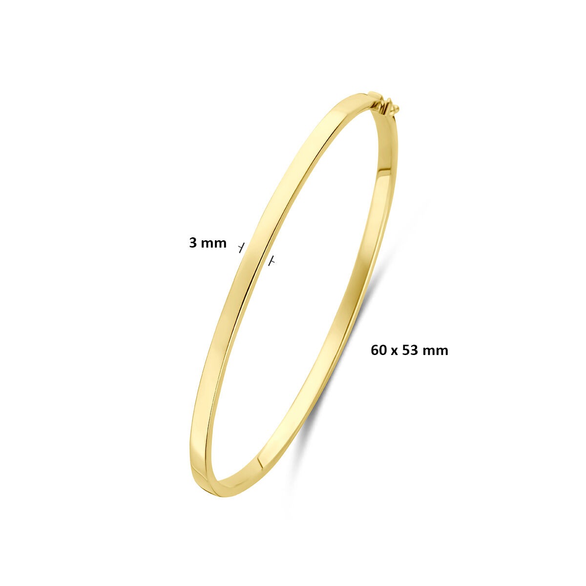14k Geelgouden bangle armband met zilveren kern