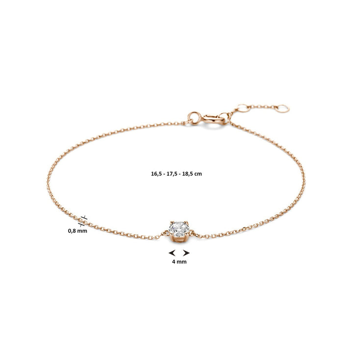 bracelet zirconia 16.5 - 17.5 - 18.5 cm 14K rose gold