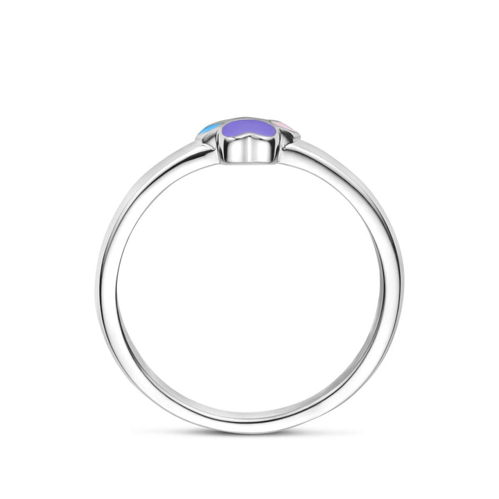 Zilveren kinder ring met emaille hondenpoot – gerhodineerd