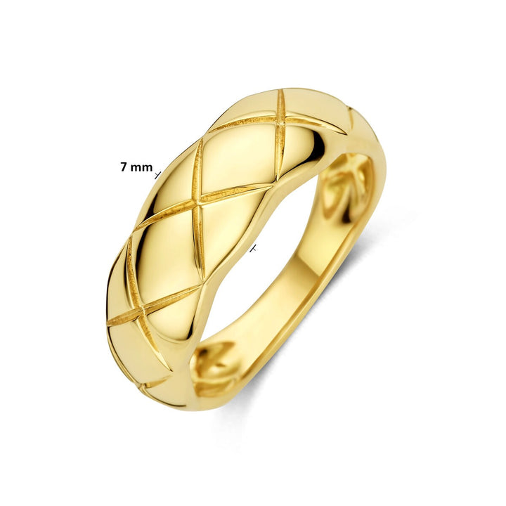 14k Geelgouden dames ring met 7 mm brede band
