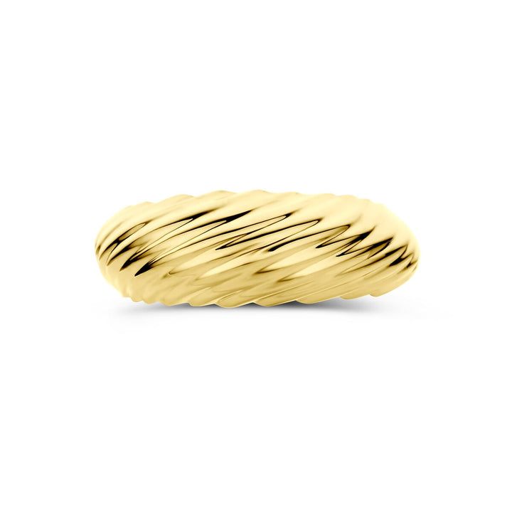 14k Geelgouden gedraaide ring 7,5 mm