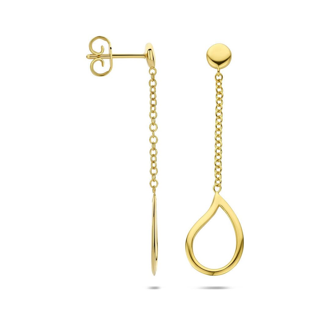 Gouden oorhangers druppelvorm – 14k geelgoud