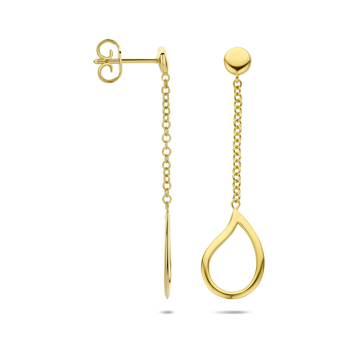 Gouden oorhangers druppelvorm – 14k geelgoud