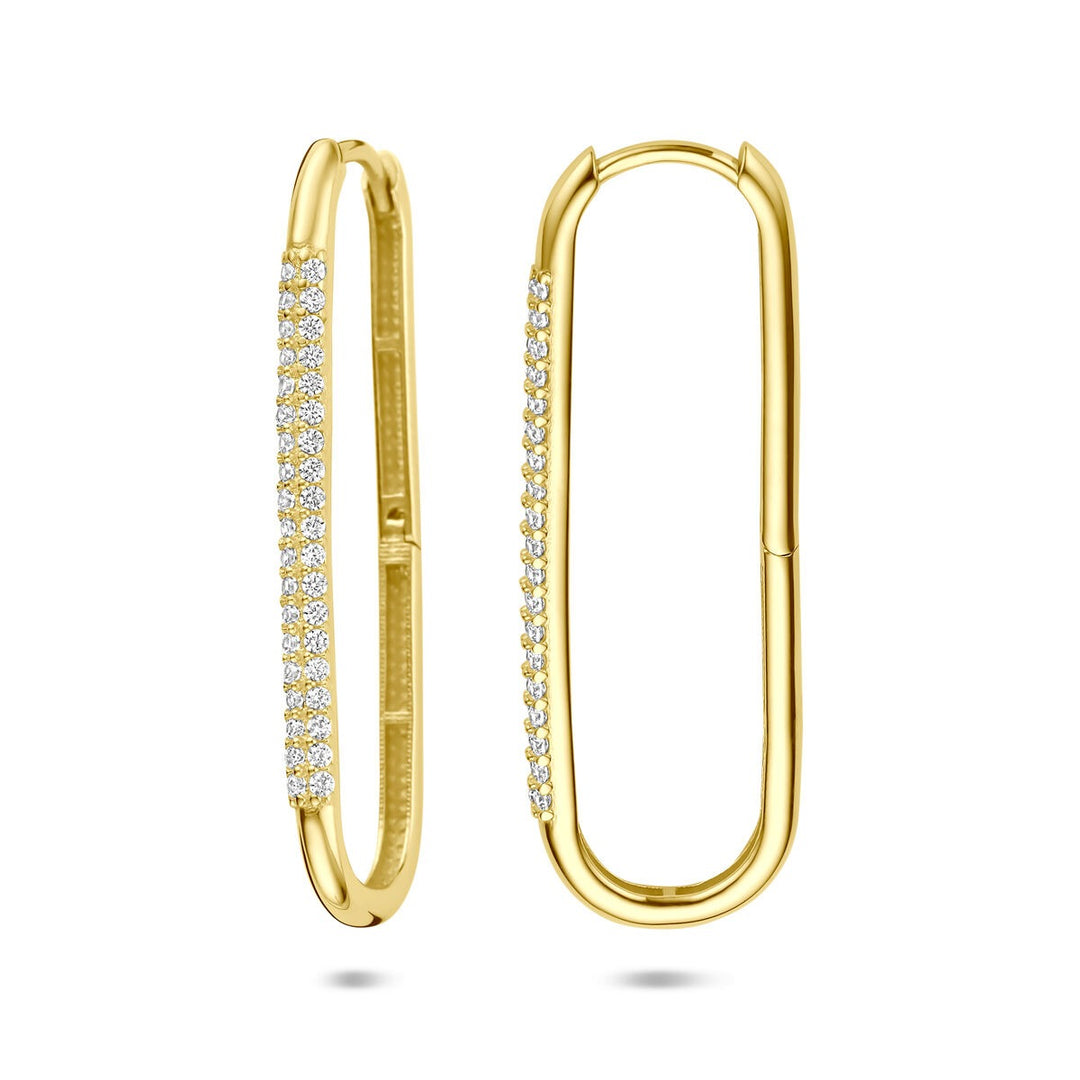Gouden klapoorringen met zirkonia – 14k