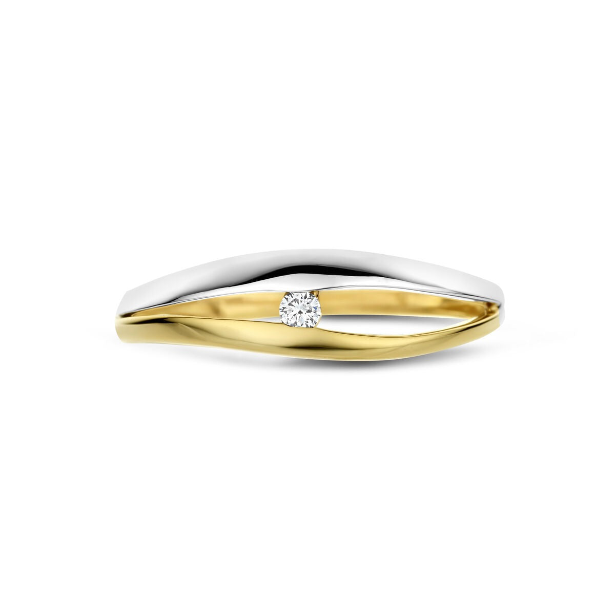 14k Bicolor dames ring met lab grown diamant