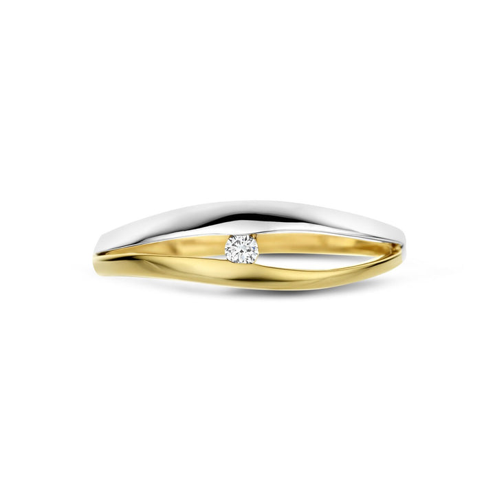 14k Bicolor dames ring met lab grown diamant