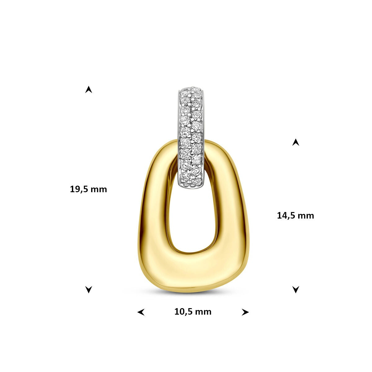 14k Bicolor gouden hanger met diamant 0,07 ct