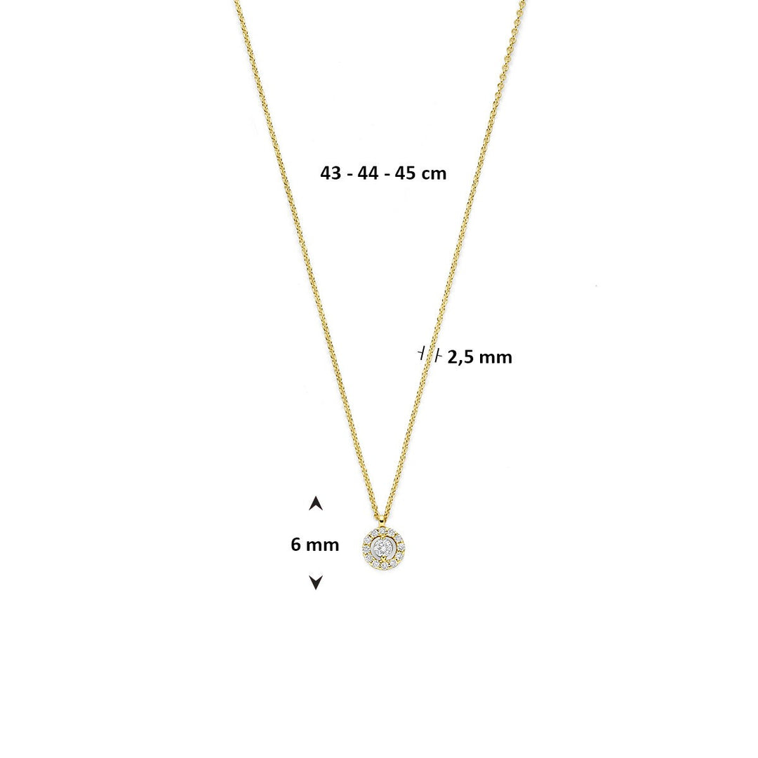 14k Geelgouden collier met diamant