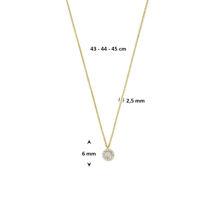 14k Geelgouden collier met diamant