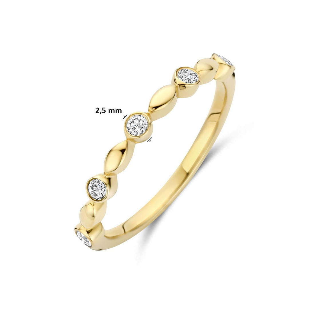14k Geelgouden Ring met Lab Grown Diamant 0.13 ct