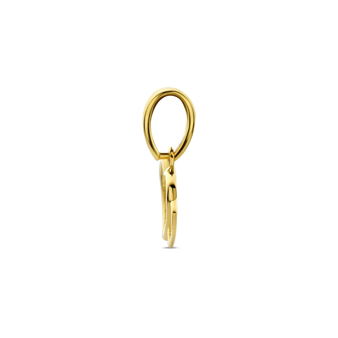 14k Geelgouden hanger met dubbele hartjes