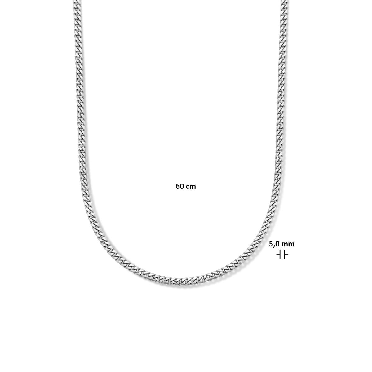 Zilveren heren ketting geoxideerd – geslepen gourmette 5mm