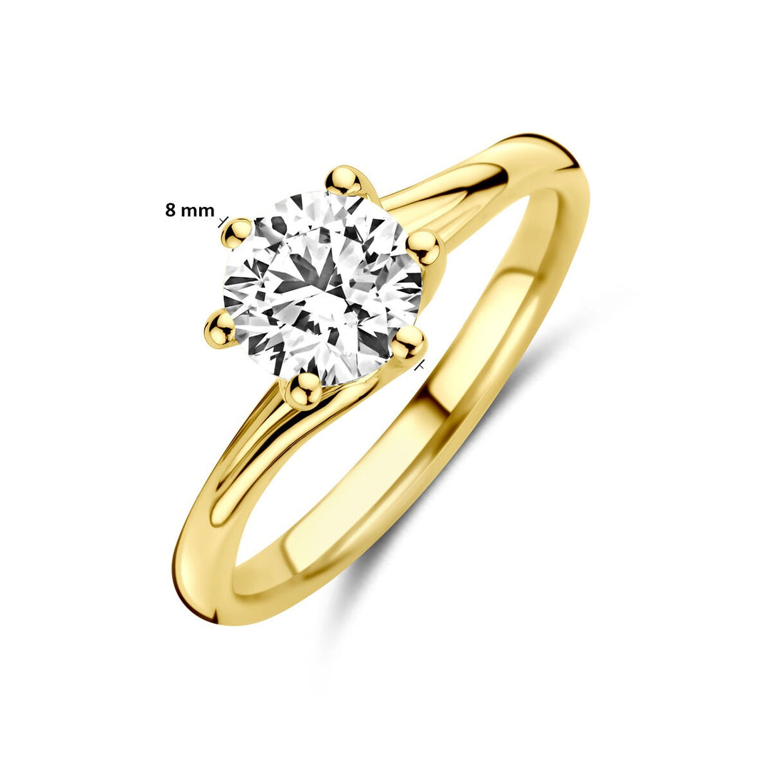 14k Geelgouden ring met 1.00ct lab grown diamant