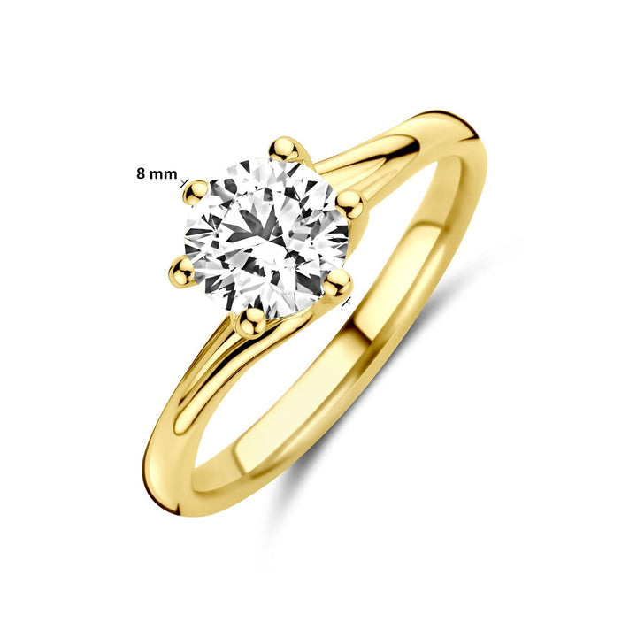 14k Geelgouden ring met 1.00ct lab grown diamant