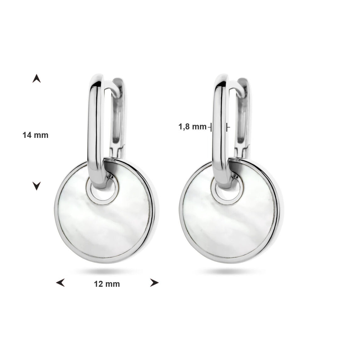 drop earrings mother of pearl silver rhodium plated