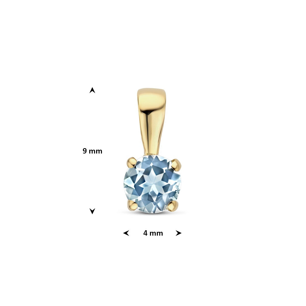 14k Geelgouden Hanger met Blauwe Topaas