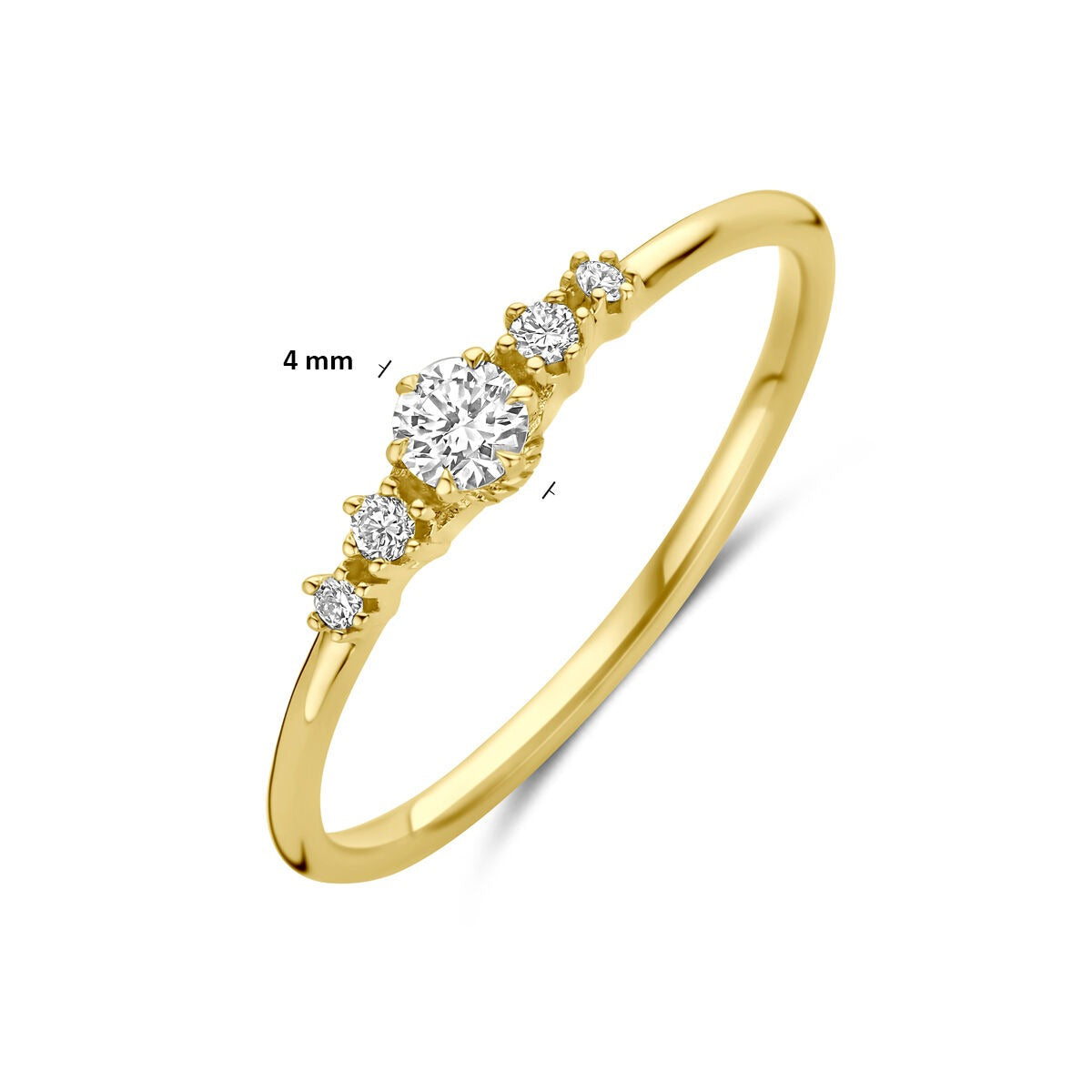14k geelgouden ring met lab grown diamant