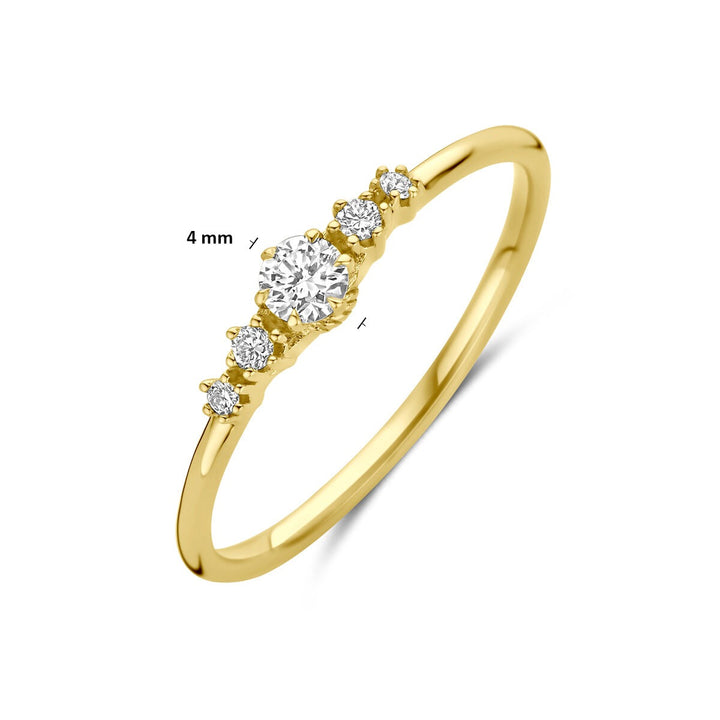 14k geelgouden ring met lab grown diamant