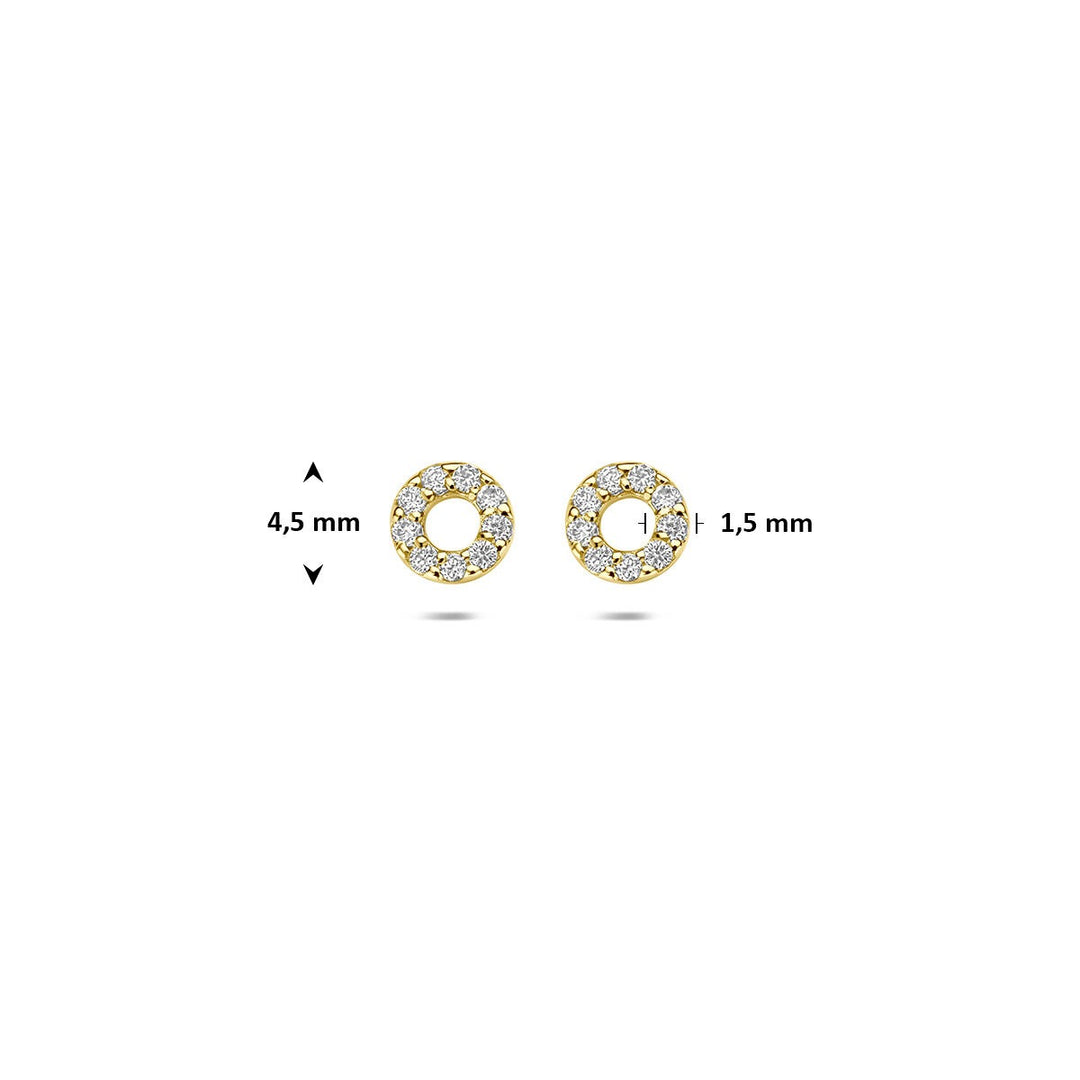 14k Geelgouden oorknoppen met lab grown diamant 0,092 ct