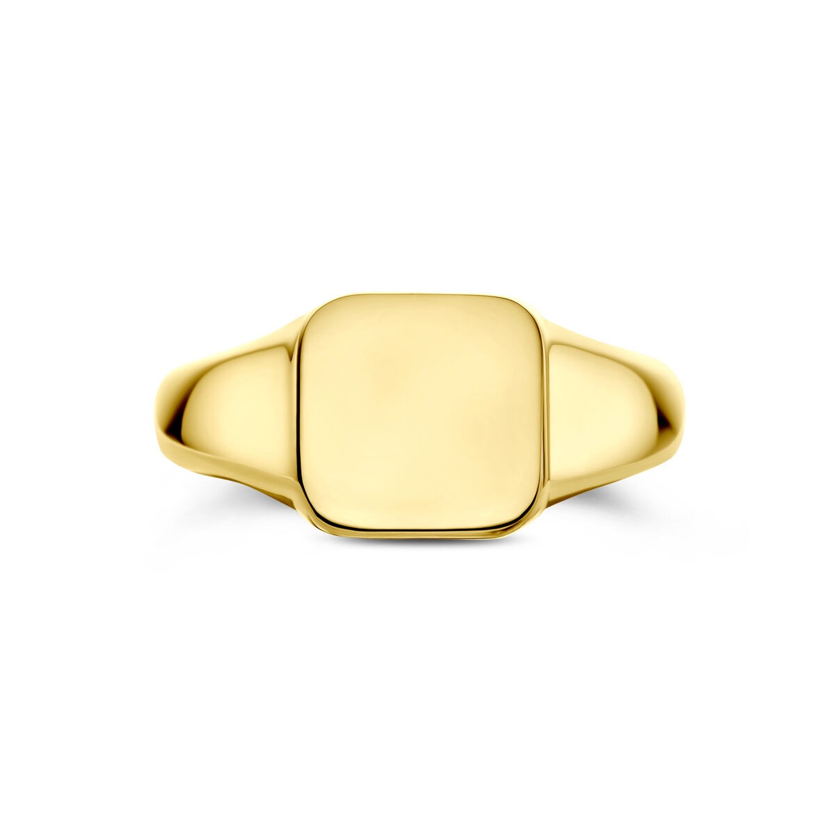 14k geelgouden dames graveerring – 9 x 9.5 mm