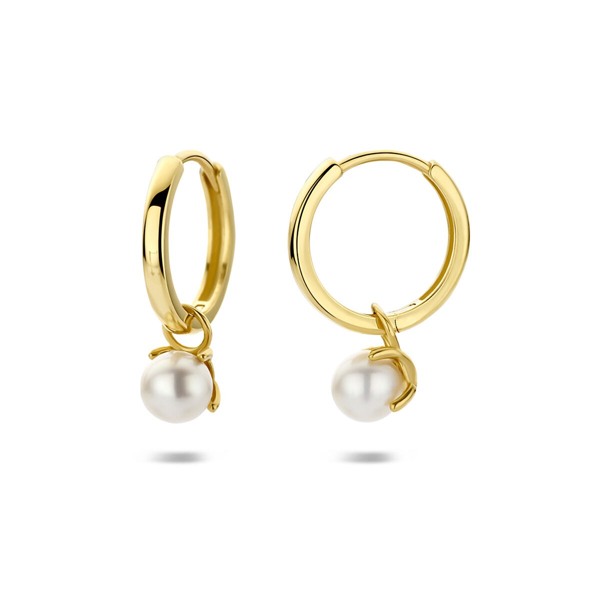 14k geelgouden oorringen met parels