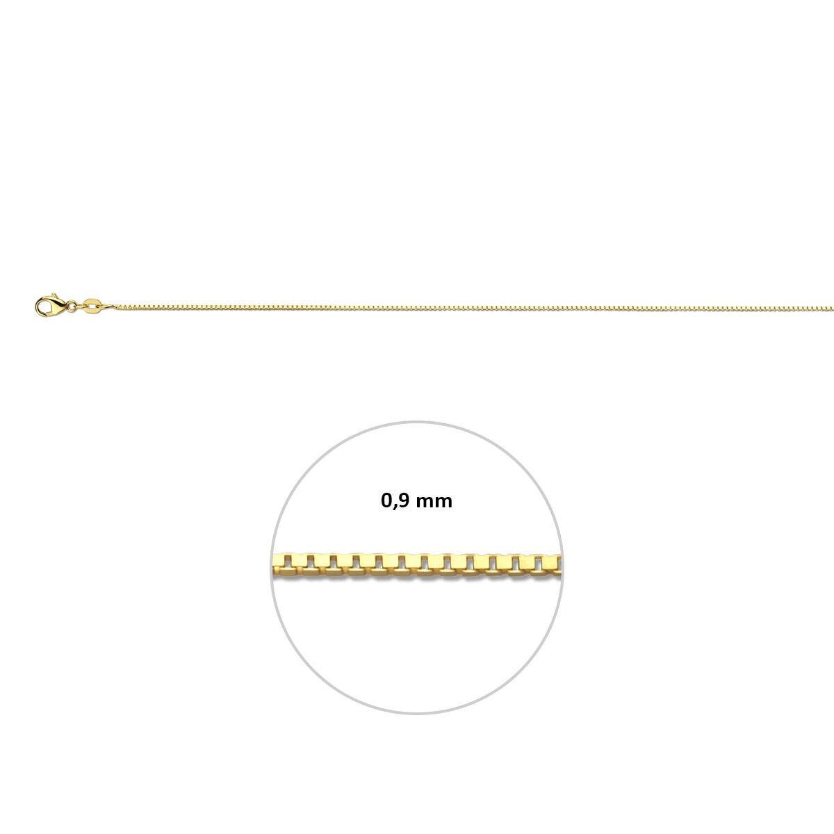 18k Geelgouden venetiaanse ketting met karabijn sluiting