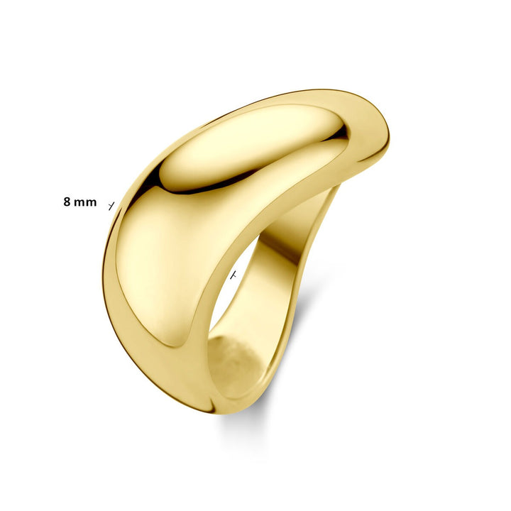 14k Geelgouden damesring – 8 mm breed