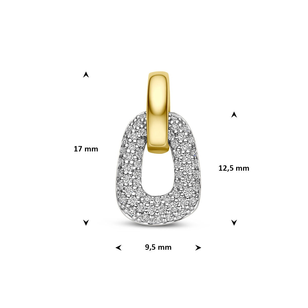 14k Bicolor Gouden Hanger met Diamant
