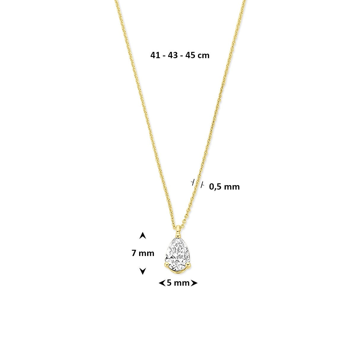 14k Gouden ketting met lab grown diamant