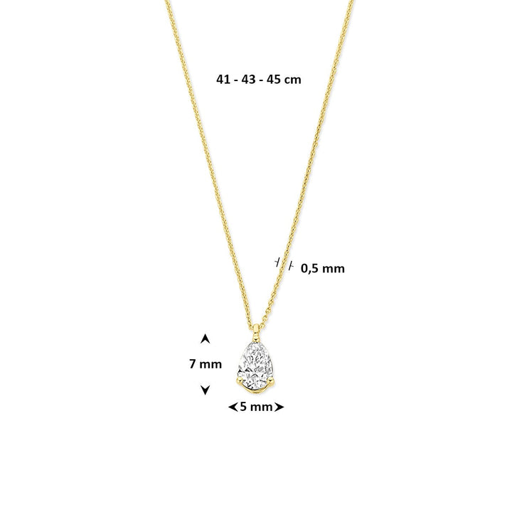 14k Gouden ketting met lab grown diamant