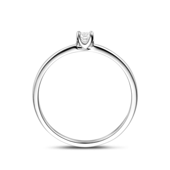 Zilveren dames ring met zirkonia – gerhodineerd 925 zilver