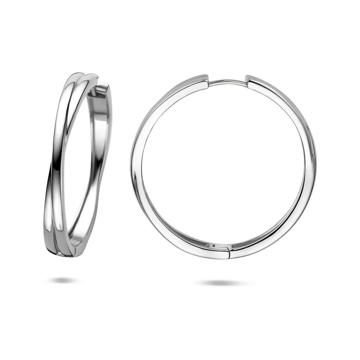 Zilveren klapoorringen dames – 40 x 5 mm