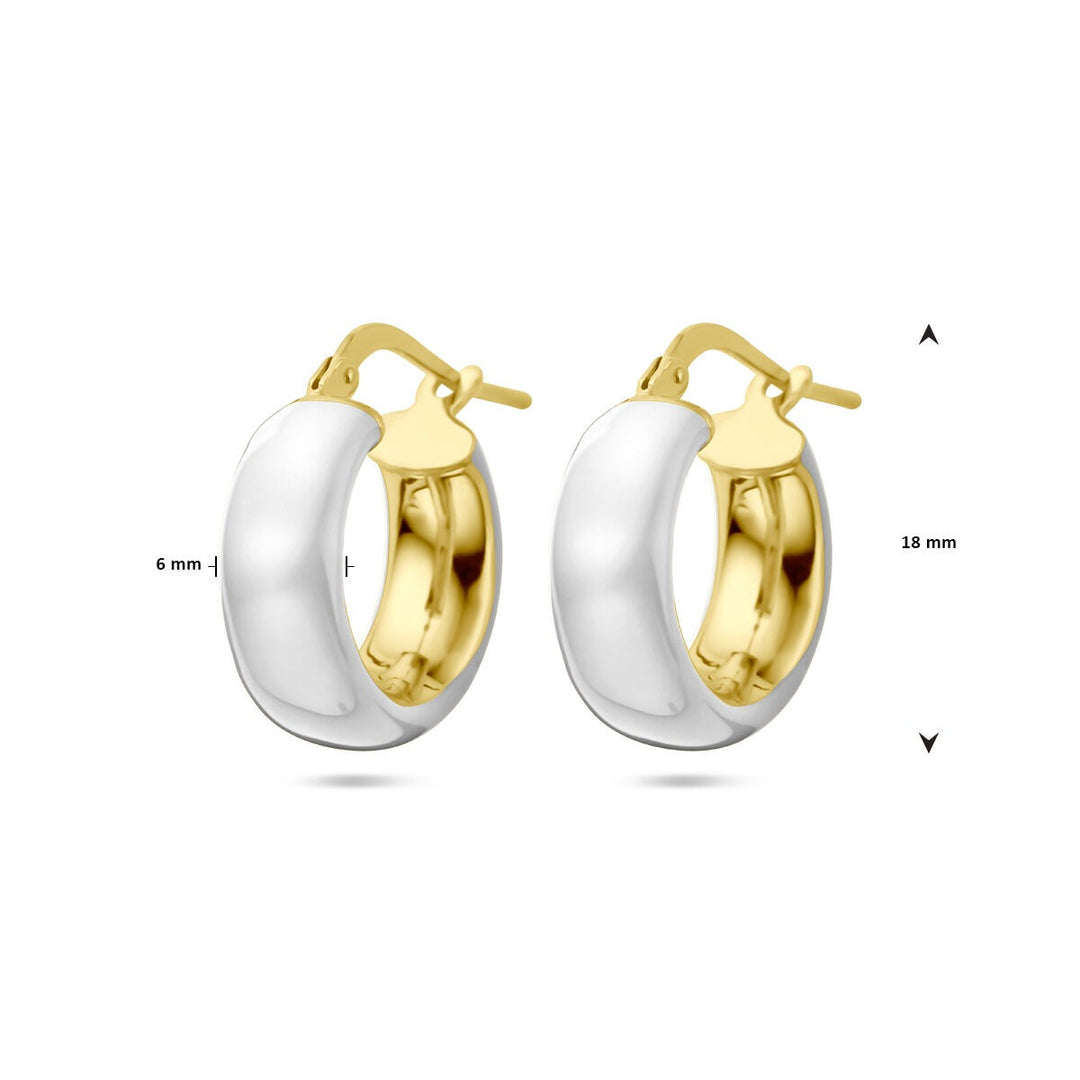 earrings white enamel 1 micron silver gold plated (yellow)