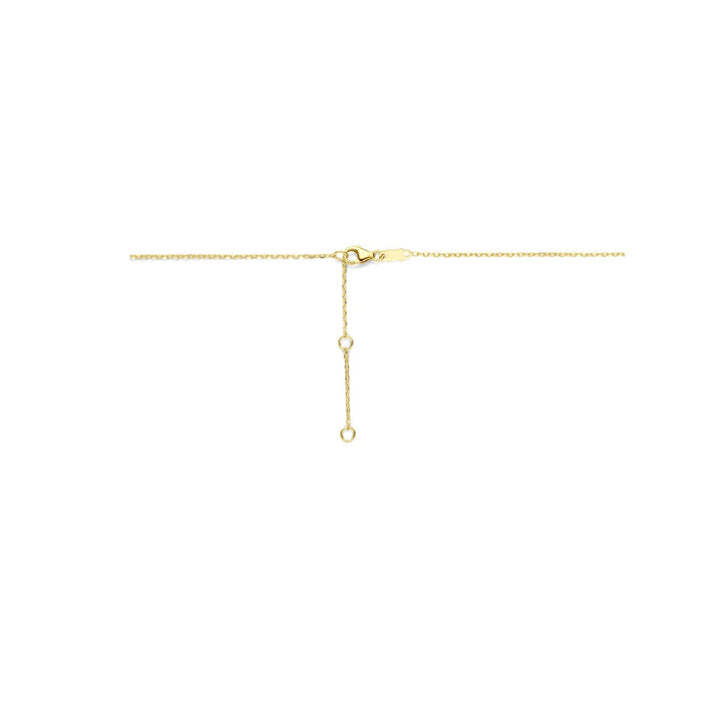 14k geelgouden dames collier met parelmoer