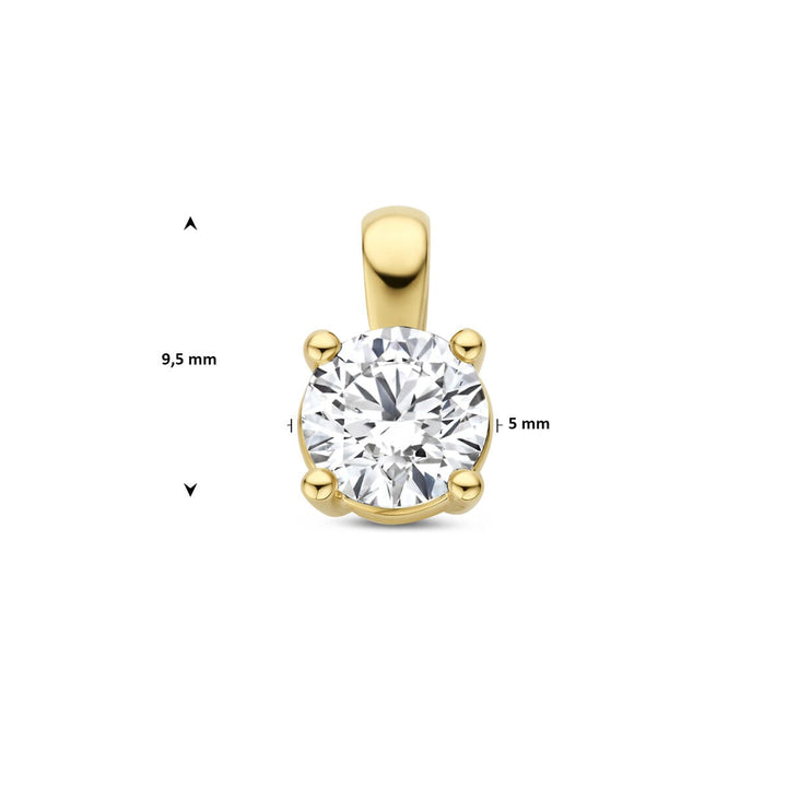 14k Geelgouden hanger met lab grown diamant – Briljant geslepen 0.50 ct